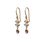Topaz and amethyst hook earrings by Mirabelle